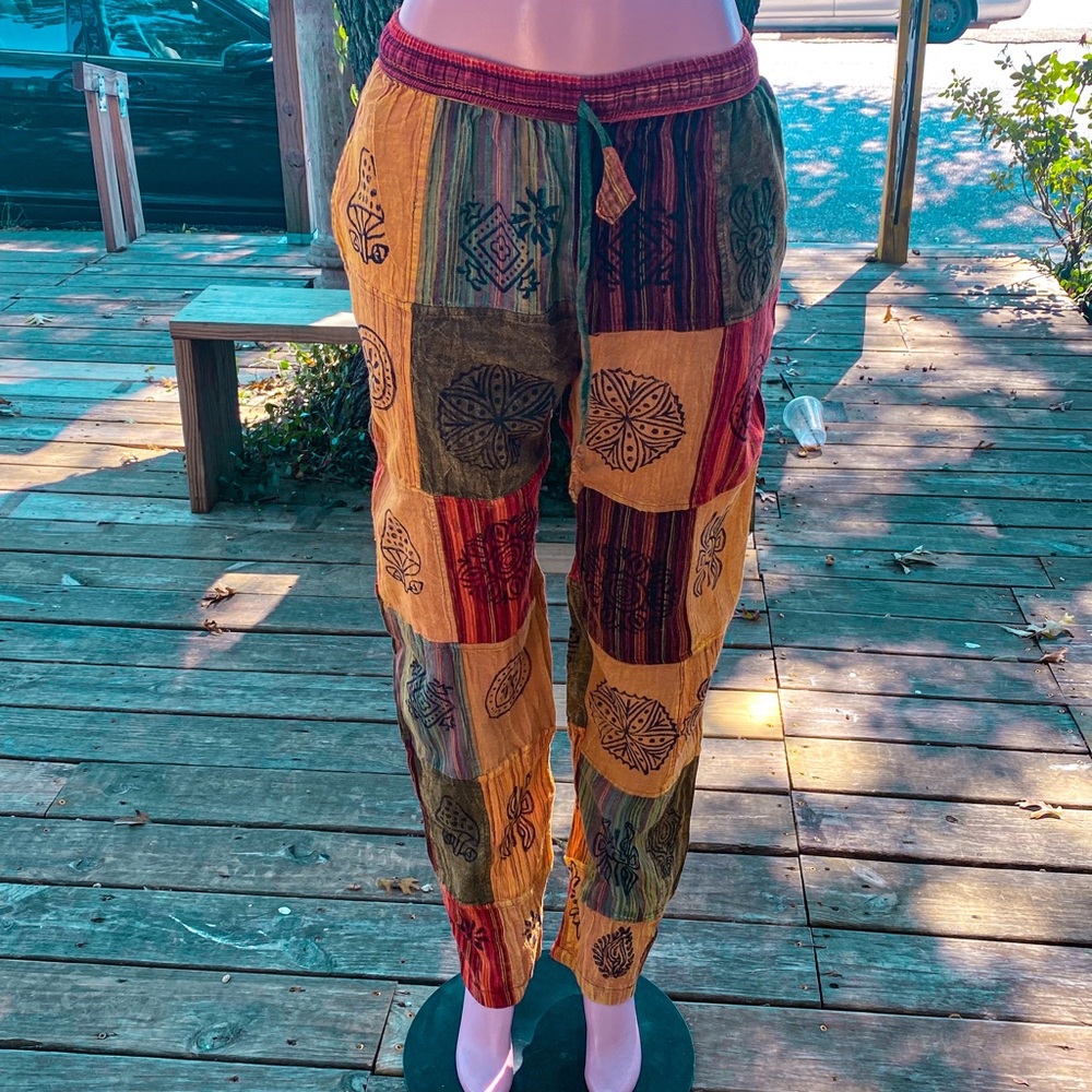 Boho hippie patchwork pants unisex